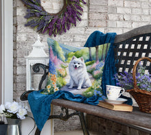 Load image into Gallery viewer, American Eskimo Spring Garden Throw Pillow