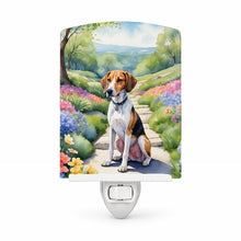 Load image into Gallery viewer, American Foxhound Spring Garden Ceramic Night Light Compact, UL-Certified, Ideal for Bedroom, Bathroom, Nursery, Hallway, Kitchen, 6x4x3, Multicolor