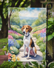 Load image into Gallery viewer, American Foxhound Spring Path Garden Flag  – Dog-Themed Floral Outdoor Decor