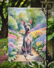 Load image into Gallery viewer, American Hairless Terrier Spring Path Garden Flag  – Dog-Themed Floral Outdoor Decor