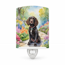 Load image into Gallery viewer, American Water Spaniel Spring Garden Ceramic Night Light Compact, UL-Certified, Ideal for Bedroom, Bathroom, Nursery, Hallway, Kitchen, 6x4x3, Multicolor