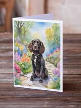 Load image into Gallery viewer, American Water Spaniel Spring Garden Greeting Cards - Blank Note Cards – 8-Pack of Artist-Designed Cards with Envelopes