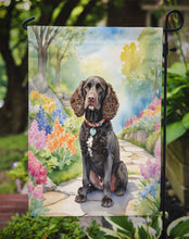 Load image into Gallery viewer, American Water Spaniel Spring Path Garden Flag  – Dog-Themed Floral Outdoor Decor