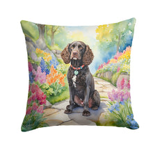 Load image into Gallery viewer, American Water Spaniel Spring Garden Throw Pillow