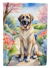 Load image into Gallery viewer, American Water Spaniel Spring Path House Flag  – Dog-Themed Floral Outdoor Decor