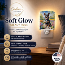 Load image into Gallery viewer, Australian Cattle Dog Spring Garden Ceramic Night Light Compact, UL-Certified, Ideal for Bedroom, Bathroom, Nursery, Hallway, Kitchen, 6x4x3, Multicolor
