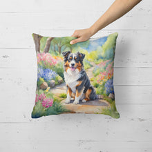 Load image into Gallery viewer, Australian Shepherd Spring Garden Throw Pillow