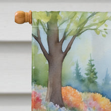 Load image into Gallery viewer, Basenji Spring Path House Flag