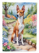 Load image into Gallery viewer, Basenji Spring Path House Flag