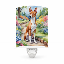 Load image into Gallery viewer, Basenji Spring Garden Ceramic Night Light Compact, UL-Certified, Ideal for Bedroom, Bathroom, Nursery, Hallway, Kitchen, 6x4x3, Multicolor
