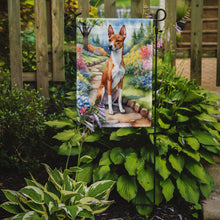 Load image into Gallery viewer, Basenji Spring Path Garden Flag  – Dog-Themed Floral Outdoor Decor