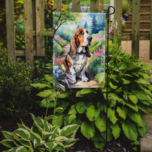 Load image into Gallery viewer, Basset Hound Spring Path Garden Flag  – Dog-Themed Floral Outdoor Decor