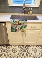Load image into Gallery viewer, Basset Hound Spring Garden Kitchen Towel