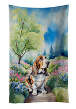 Load image into Gallery viewer, Basset Hound Spring Garden Kitchen Towel