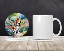 Load image into Gallery viewer, Basset Hound Spring Garden Large Sandstone Coasters Pack of 4