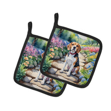 Load image into Gallery viewer, Beagle Spring Garden Pot Holders - Set of 2 Decorative Kitchen Helpers | Made in the USA