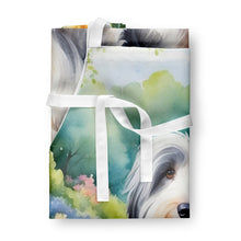 Load image into Gallery viewer, Bearded Collie Spring Garden Apron – Artist-Designed Kitchen, BBQ &amp; Craft Apron