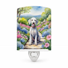 Load image into Gallery viewer, Bedlington Terrier Spring Garden Ceramic Night Light Compact, UL-Certified, Ideal for Bedroom, Bathroom, Nursery, Hallway, Kitchen, 6x4x3, Multicolor