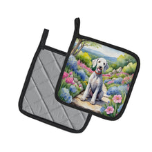 Load image into Gallery viewer, Bedlington Terrier Spring Garden Pot Holders - Set of 2 Decorative Kitchen Helpers | Made in the USA