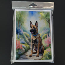 Load image into Gallery viewer, Belgian Malinois Spring Garden Greeting Cards - Blank Note Cards – 8-Pack of Artist-Designed Cards with Envelopes