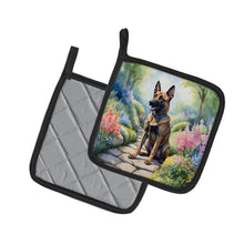 Load image into Gallery viewer, Belgian Malinois Spring Garden Pot Holders - Set of 2 Decorative Kitchen Helpers | Made in the USA