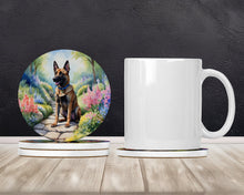 Load image into Gallery viewer, Belgian Malinois Spring Garden Large Sandstone Coasters Pack of 4