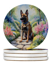 Load image into Gallery viewer, Belgian Malinois Spring Garden Large Sandstone Coasters Pack of 4