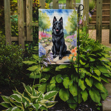 Load image into Gallery viewer, Belgian Sheepdog Spring Path Garden Flag  – Dog-Themed Floral Outdoor Decor