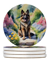 Load image into Gallery viewer, Belgian Tervuren Spring Path Large Sandstone Coasters Pack of 4