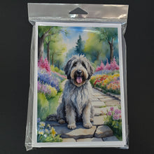 Load image into Gallery viewer, Bergamasco Sheepdog Spring Path Greeting Cards - Blank Note Cards – 8-Pack of Artist-Designed Cards with Envelopes