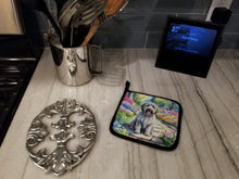 Load image into Gallery viewer, Bergamasco Sheepdog Spring Path Pot Holders - Set of 2 Decorative Kitchen Helpers | Made in the USA