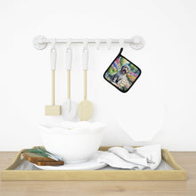 Load image into Gallery viewer, Bergamasco Sheepdog Spring Path Pot Holders - Set of 2 Decorative Kitchen Helpers | Made in the USA