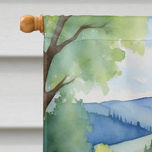 Load image into Gallery viewer, Bernedoodle Spring Path House Flag