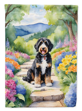 Load image into Gallery viewer, Bernedoodle Spring Path House Flag