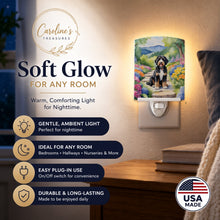 Load image into Gallery viewer, Bernedoodle Spring Path Ceramic Night Light Compact, UL-Certified, Ideal for Bedroom, Bathroom, Nursery, Hallway, Kitchen, 6x4x3, Multicolor