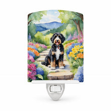 Load image into Gallery viewer, Bernedoodle Spring Path Ceramic Night Light Compact, UL-Certified, Ideal for Bedroom, Bathroom, Nursery, Hallway, Kitchen, 6x4x3, Multicolor