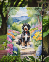 Load image into Gallery viewer, Bernedoodle Spring Path Garden Flag  – Dog-Themed Floral Outdoor Decor