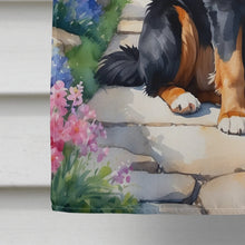 Load image into Gallery viewer, Bernese Mountain Dog Spring Path House Flag