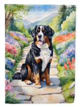 Load image into Gallery viewer, Bernese Mountain Dog Spring Path House Flag