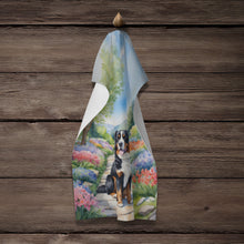 Load image into Gallery viewer, Bernese Mountain Dog Spring Path Kitchen Towel