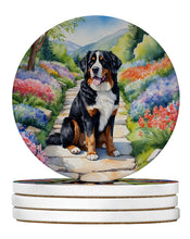 Load image into Gallery viewer, Bernese Mountain Dog Spring Path Large Sandstone Coasters Pack of 4