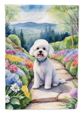 Load image into Gallery viewer, Bichon Frise Spring Path House Flag