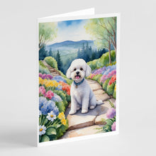 Load image into Gallery viewer, Bichon Frise Spring Path Greeting Cards - Blank Note Cards – 8-Pack of Artist-Designed Cards with Envelopes
