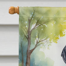 Load image into Gallery viewer, Black and Tan Coonhound Spring Path House Flag