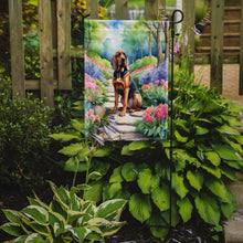 Load image into Gallery viewer, Bloodhound Spring Path Garden Flag  – Dog-Themed Floral Outdoor Decor