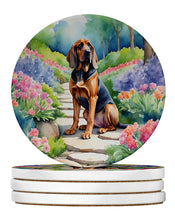 Load image into Gallery viewer, Bloodhound Spring Path Large Sandstone Coasters Pack of 4