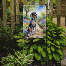 Load image into Gallery viewer, Bluetick Coonhound Spring Path Garden Flag  – Dog-Themed Floral Outdoor Decor