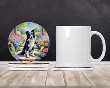 Load image into Gallery viewer, Border Collie Spring Path Large Sandstone Coasters Pack of 4