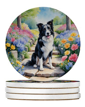 Load image into Gallery viewer, Border Collie Spring Path Large Sandstone Coasters Pack of 4