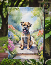 Load image into Gallery viewer, Border Terrier Spring Path Garden Flag  – Dog-Themed Floral Outdoor Decor